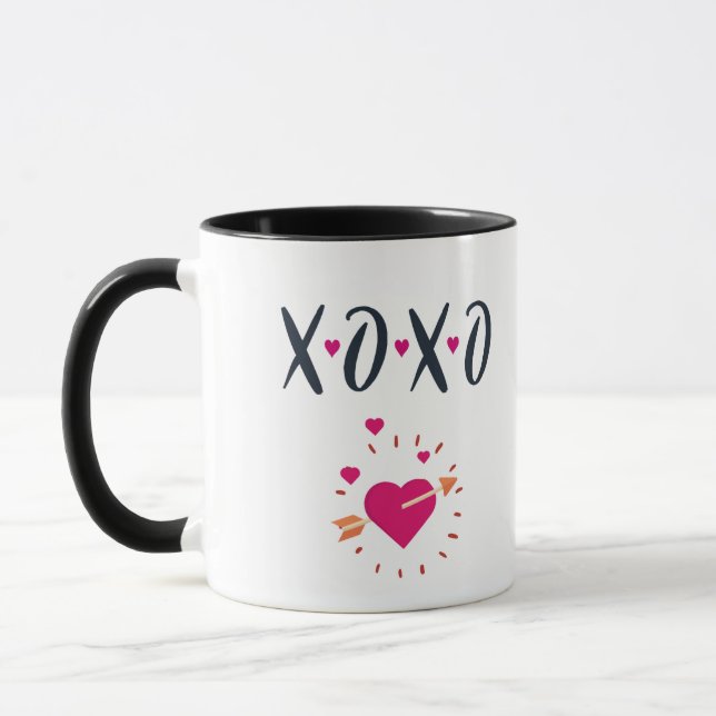 Caneca XOXO Love Dia de os namorados Mug (Esquerda)