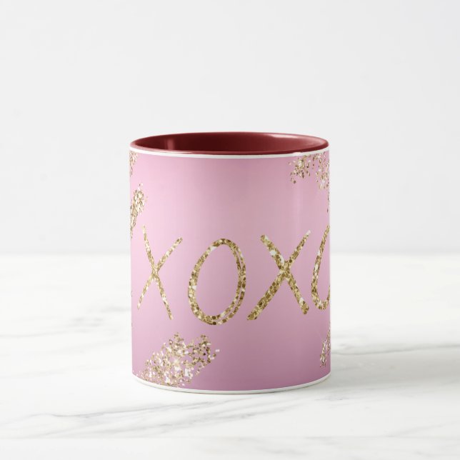 Caneca XOXO Órmaco Dourado Luminoso Rosa (Centro)