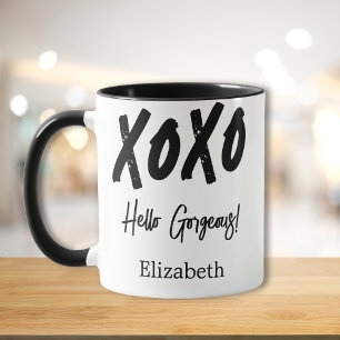 Caneca XOXO Personalizado Olá Lindíssimo Dia dos Namorado