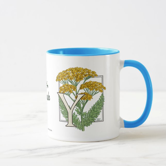 Caneca Y para o alfabeto da flor do Yarrow (Direita)