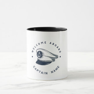 Caneca Yacht clube de ancoragem náutica Marinho azul à ve