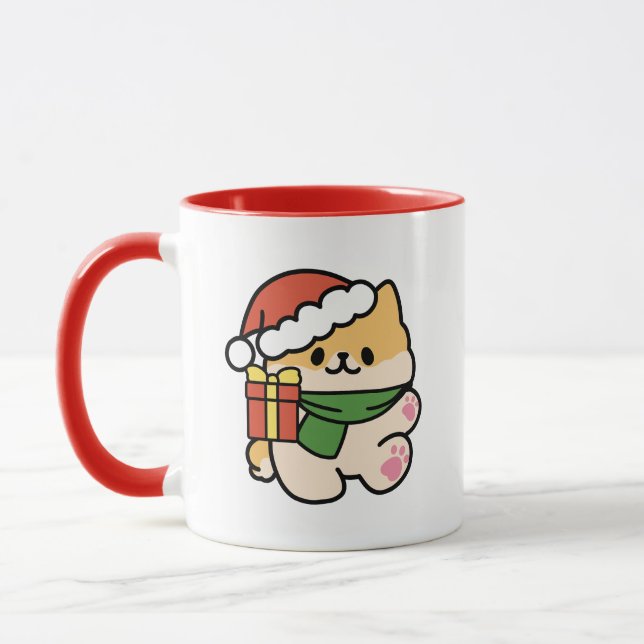Caneca Yappy Howlidays - Bela Cartoon de Cão de Natal (Esquerda)