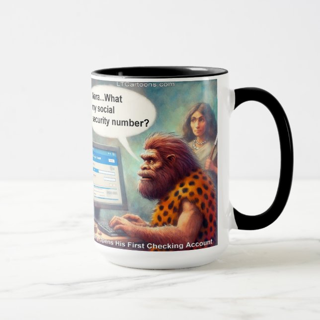 Caneca Yarg’s First Login: Banking Like a Caveman (Direita)