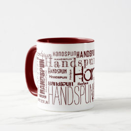 Caneca Yarn HANDSPUN! Tipografia Red Maroon