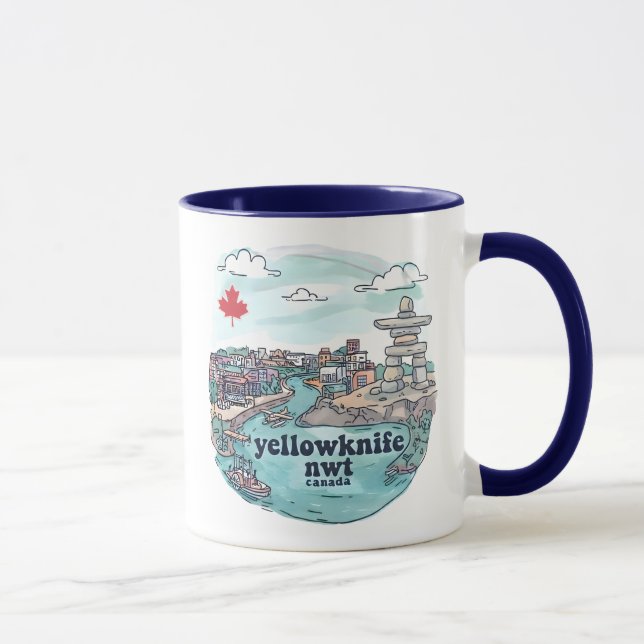 Caneca Yellowknife NWT Canadá Linha de Cidadela Pastel Fo (Direita)