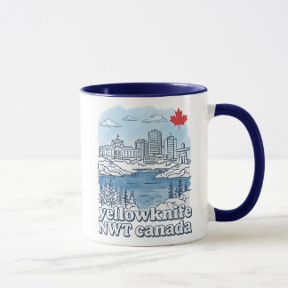 Caneca Yellowknife NWT Canada Simple Blue Skyline Cute