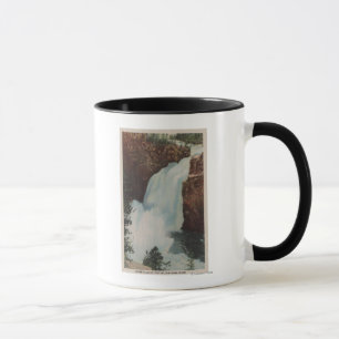 Caneca Yellowstone, WYView de quedas de Yellowstone River