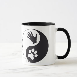 Caneca Yin e Yang com mão e pata
