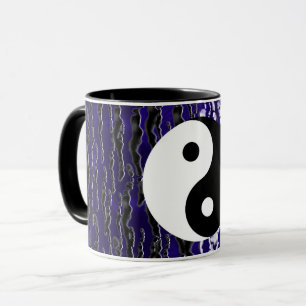Caneca Yin Yang Azul Tranquilidade Energia Zen