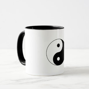 Caneca Yin-Yang preto e branco