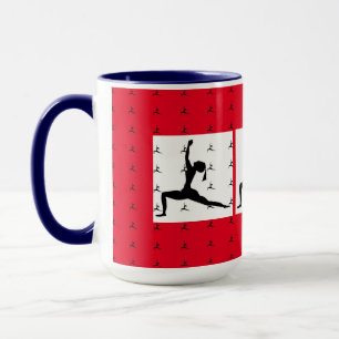 Caneca Yoga Azul Branco Vermelho