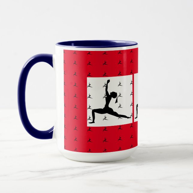 Caneca Yoga Azul Branco Vermelho (Esquerda)