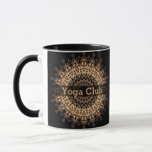 Caneca Yoga Center, yoga, esportes, mandala, Ouro mandala