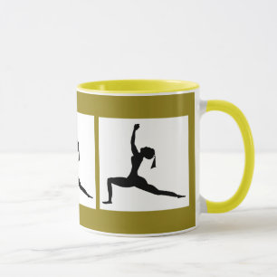 Caneca Yoga Design Combo Café Verde Amarelo