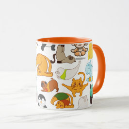 Caneca Yoga Engraçado Possui Animais
