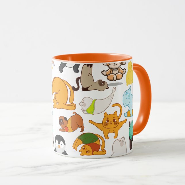 Caneca Yoga Engraçado Possui Animais (Frente Esquerda)