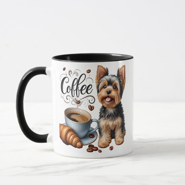 Caneca Yorkshire Terrier Coffee Mug - Cute Dog Lover Gift (Esquerda)
