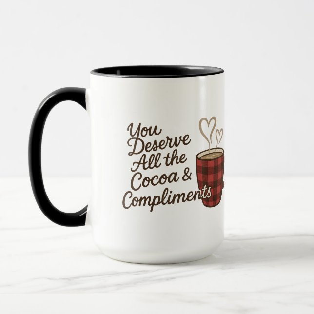 Caneca You Deserve All the Cocoa & Compliments Custom (Esquerda)
