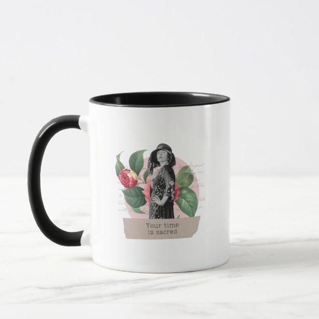 Caneca "Your time is sacred" mug (Esquerda)