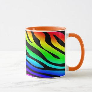 Caneca Zebbra listra o arco-íris