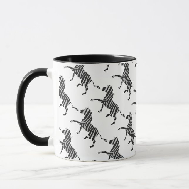 Caneca Zebra Black and Light Cinzas Silhouket (Esquerda)