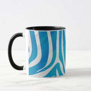 Caneca Zebra Blue e White Impressão