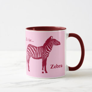 Caneca Zebra - Borgonha e Rosa