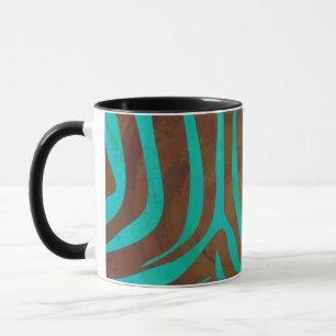 Caneca Zebra Brown e Teal Impressão