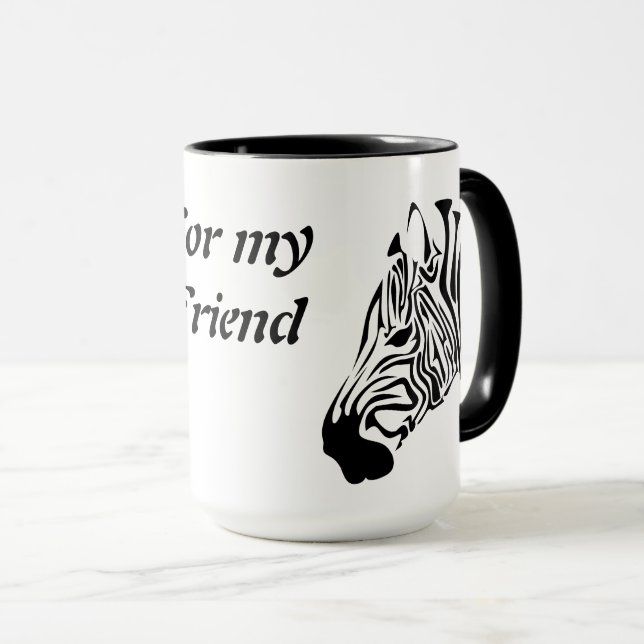 Caneca Zebra com faixas negras torcidas (Frente Esquerda)