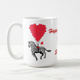 Caneca Zebra engraçada ama Namorados cardíacos