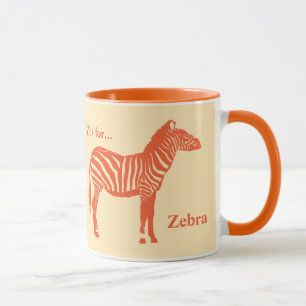 Caneca Zebra - Mandarim e laranja claro