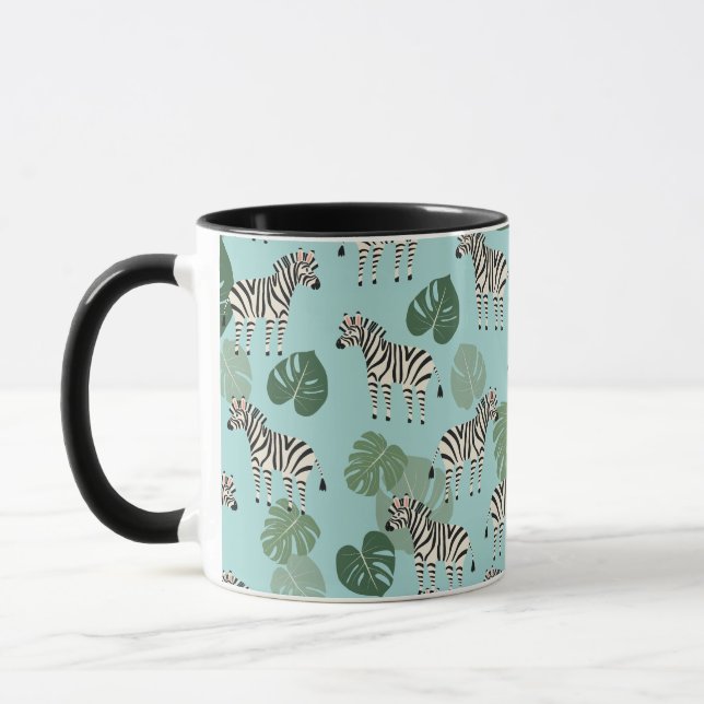 Caneca Zebra Monstera Pattern (Esquerda)