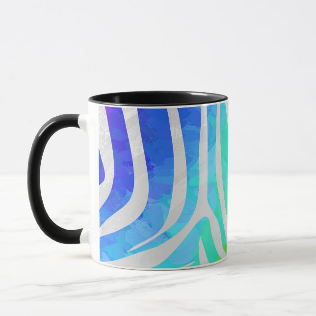 Caneca Zebra Rainbow e White Impressão (Esquerda)