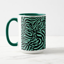 Caneca Zebra Verde-Teal Stripes
