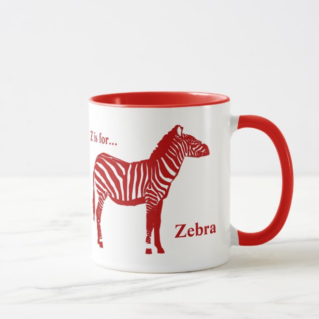 Caneca Zebra - Vermelho profundo e branco (Direita)