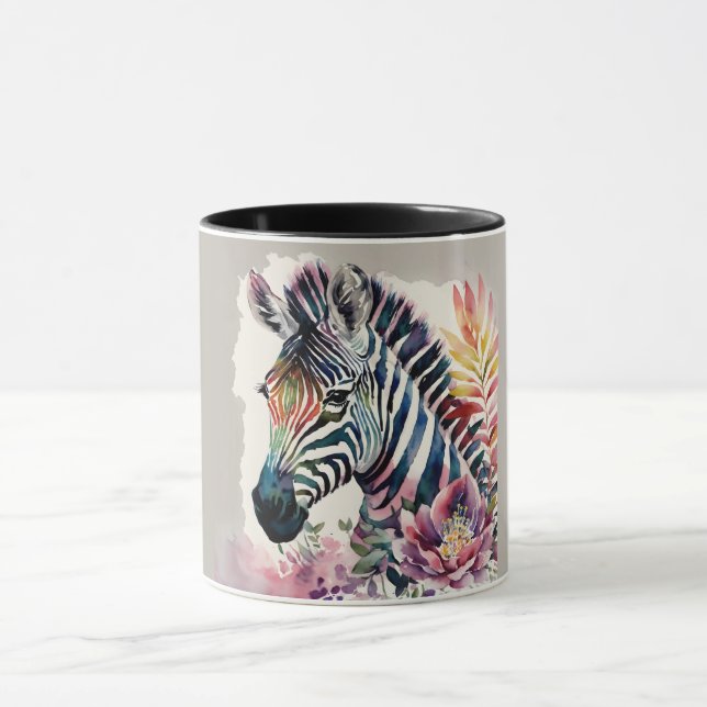 Caneca Zebra Watercolor Art Mug (Centro)