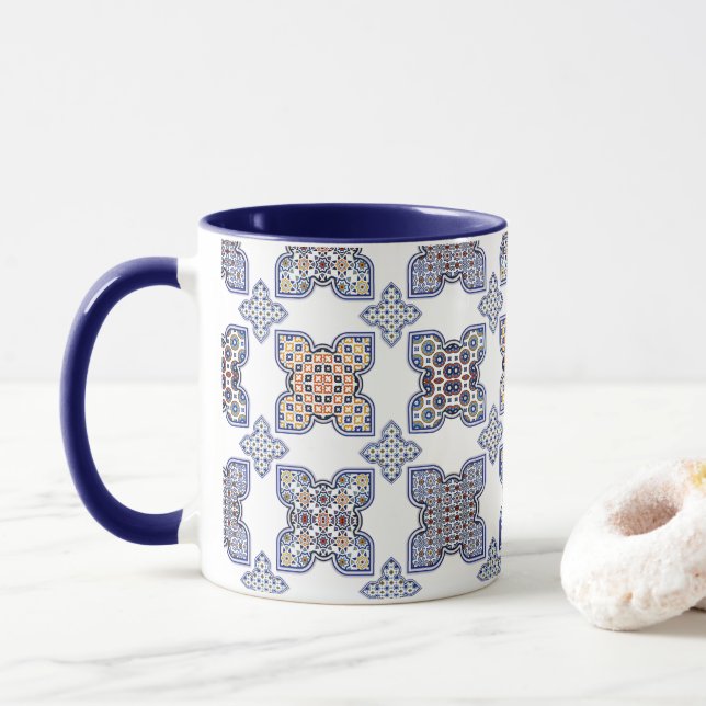 Caneca Zellij Marroquino Combo Mug (Com Donut)