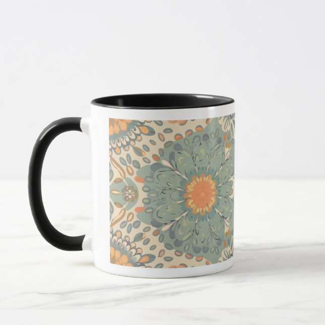 Caneca Zen Doodle Mug - Calmante Abstrato Mandala Design (Esquerda)