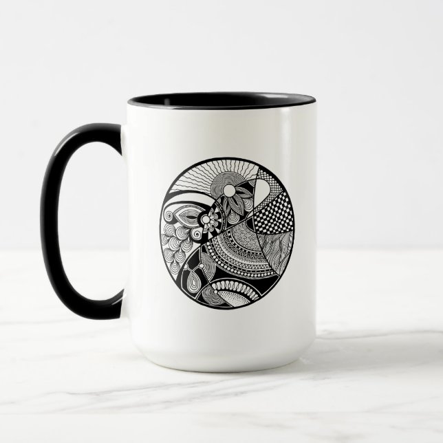 Caneca Zendala abstrato no círculo (Esquerda)