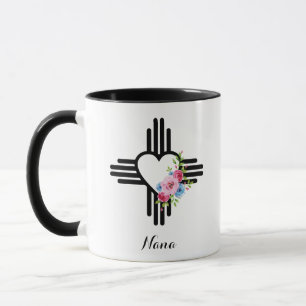 Caneca Zia Heart com Flores - Café Presente Personalizad