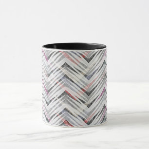 Caneca Zigzag, geométrico, cinzas, lilás, rosa, preto, 