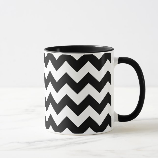 Caneca Zigzag preto e branco (Direita)