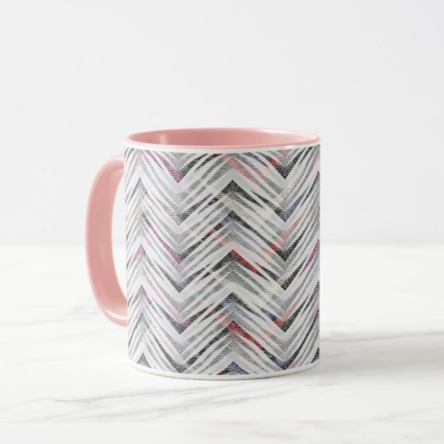 Caneca Zigzag texturizado por cinza (Frente Esquerda)
