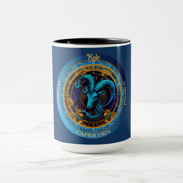 Caneca Zodiac Capricórnio com Nome Café (Centro)