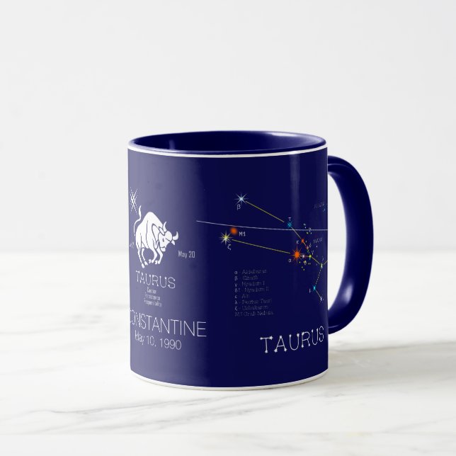 Caneca Zodiac Constelação Taurus (Frente Esquerda)