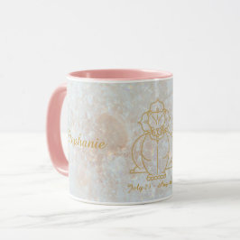 Caneca Zodiac Leo Star Sinal Monograma Celestial Glitter