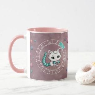 Caneca Zodiac Scorpio Cute Cat Planet Astrologia