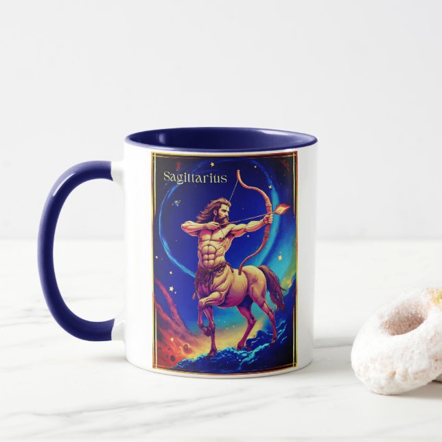 Caneca  Zodiac Sign Sagittarius as the Celestial Archer (Com Donut)