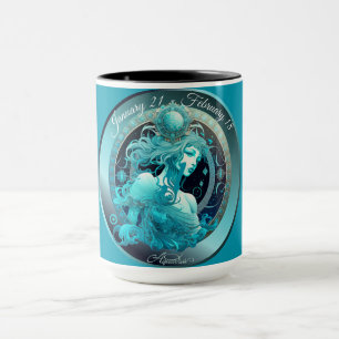 Caneca Zodíaco Aquário "21 de Janeiro - 18 de Fevereiro"