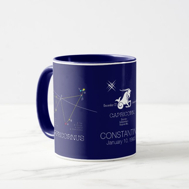 Caneca Zodíaco Constelação Capricornus (Frente Esquerda)